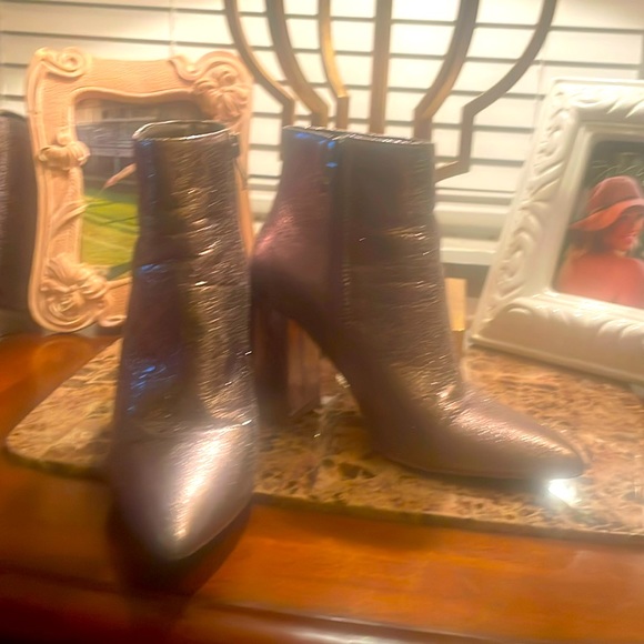 Shu Shop silver chrome booties. Gently worn. - Picture 1 of 5